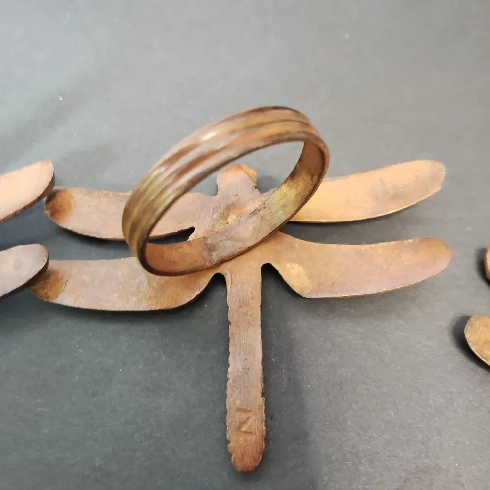 Vintage Pier 1 Cast Iron Dragonfly Napkin Holders Rustic Cottagecore Tablescape